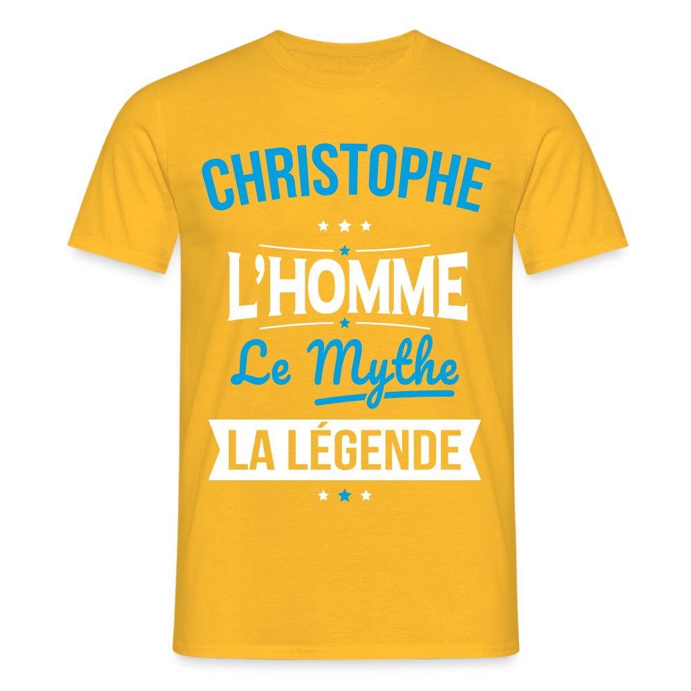 T-shirt Homme - Christophe - l'Homme - le Mythe - la Légende - jaune