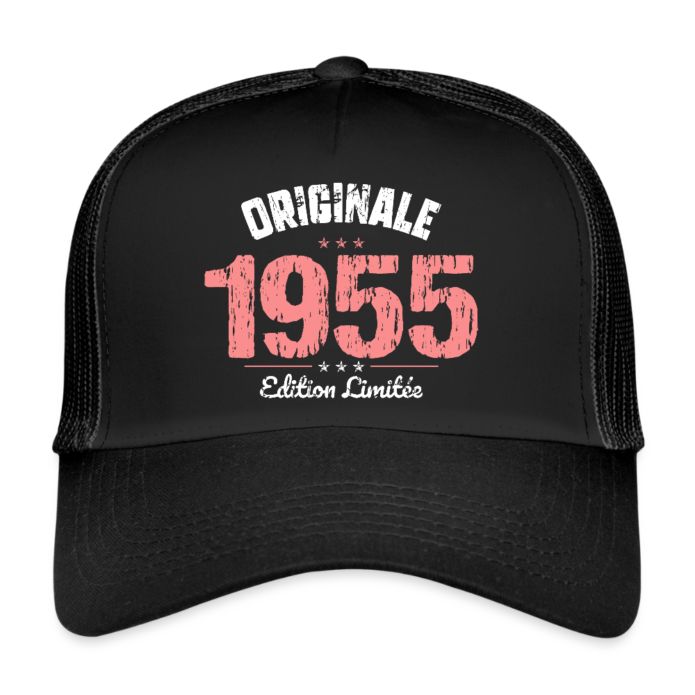 Casquette Trucker - Anniversaire 70 Ans - Originale 1955 - noir/noir