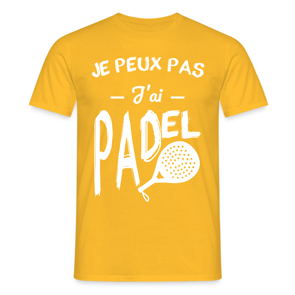 T-shirt padel Homme - Je peux pas j'ai padel - jaune