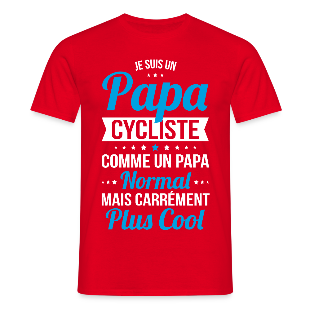 T-shirt Homme - Papa cycliste plus cool - rouge
