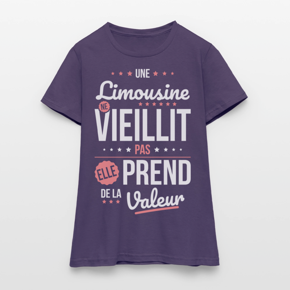 T-shirt Femme - Une Limousine ne vieillit pas - violet foncé