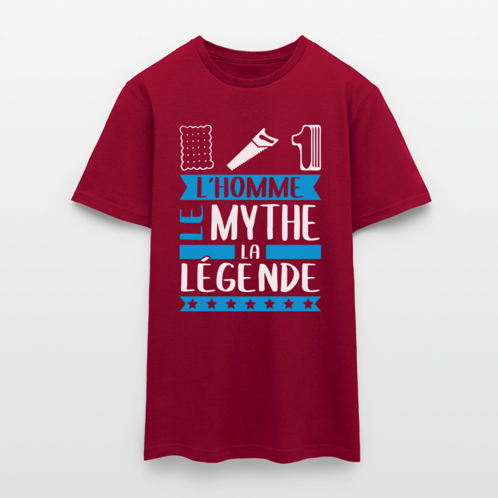 T-shirt homme Lucien rébus – L’homme, le mythe, la légende - rouge brique