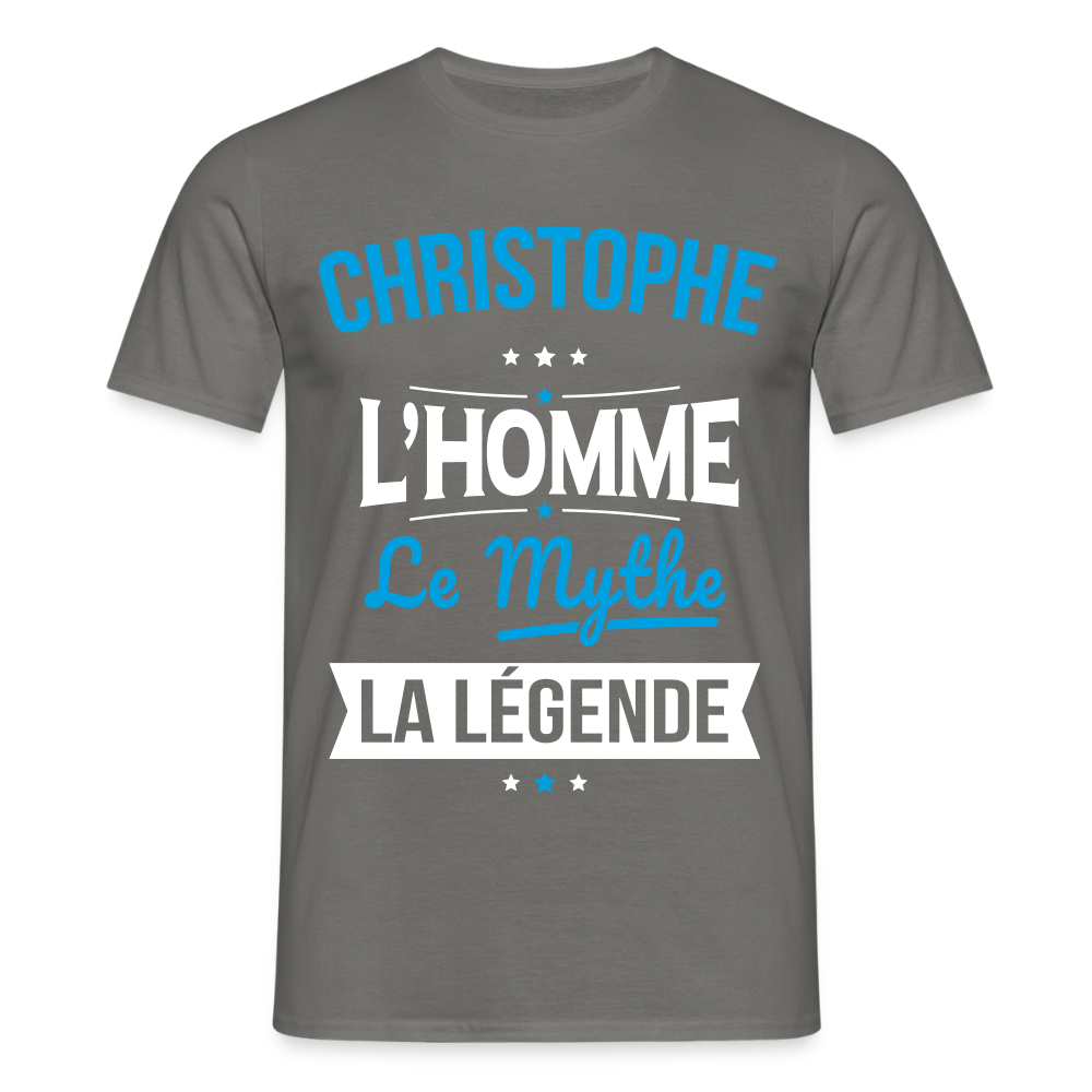 T-shirt Homme - Christophe - l'Homme - le Mythe - la Légende - gris graphite