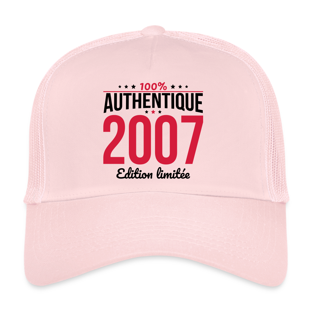Casquette Trucker - Anniversaire 18 Ans - 100% Authentique 2007 - rose pâle