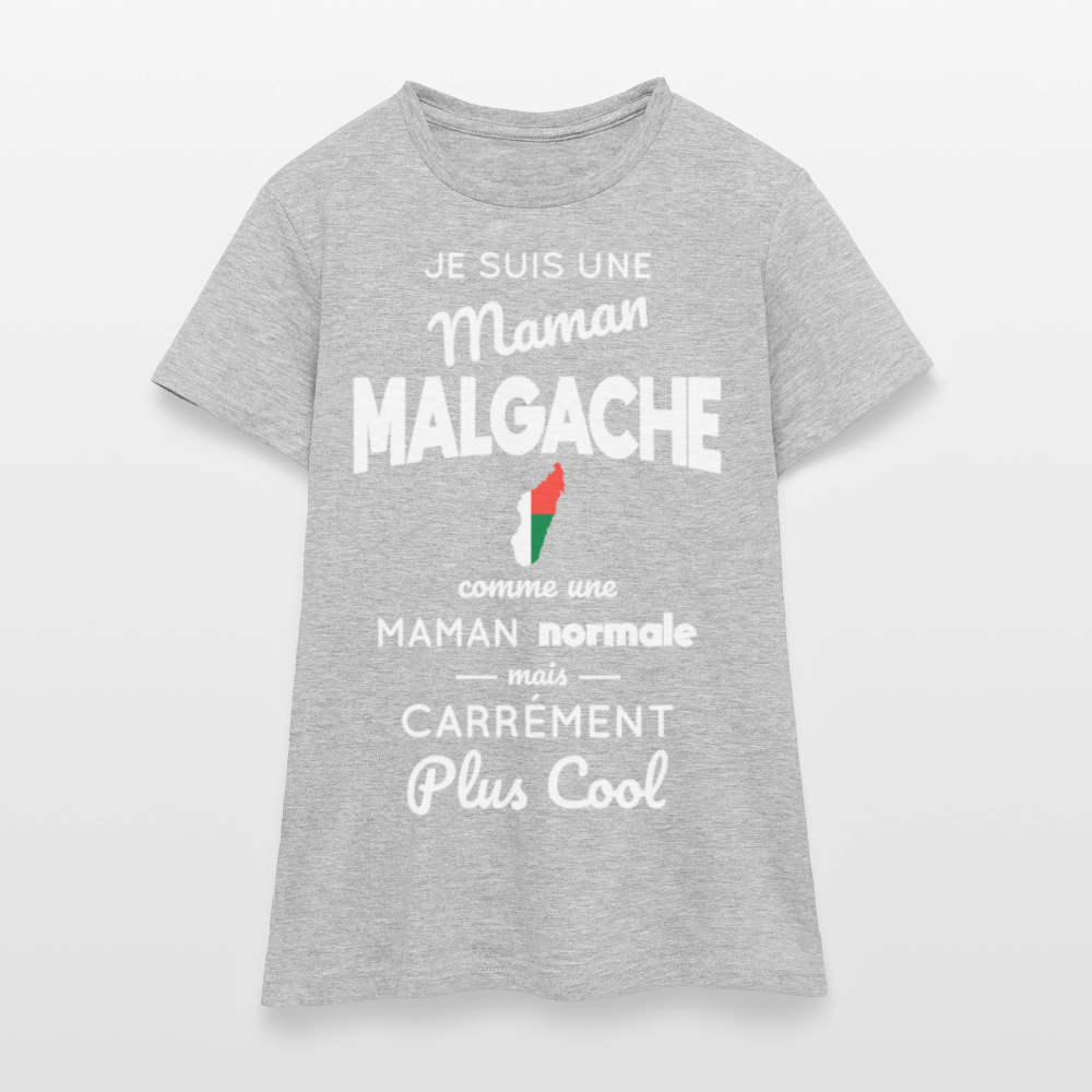 T-shirt Femme - Maman Malgache plus cool - gris chiné