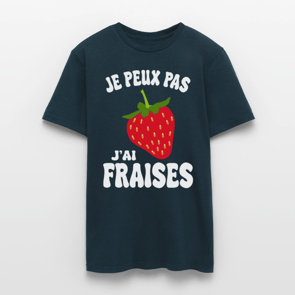 T-shirt Homme - Je peux pas j'ai fraises - marine
