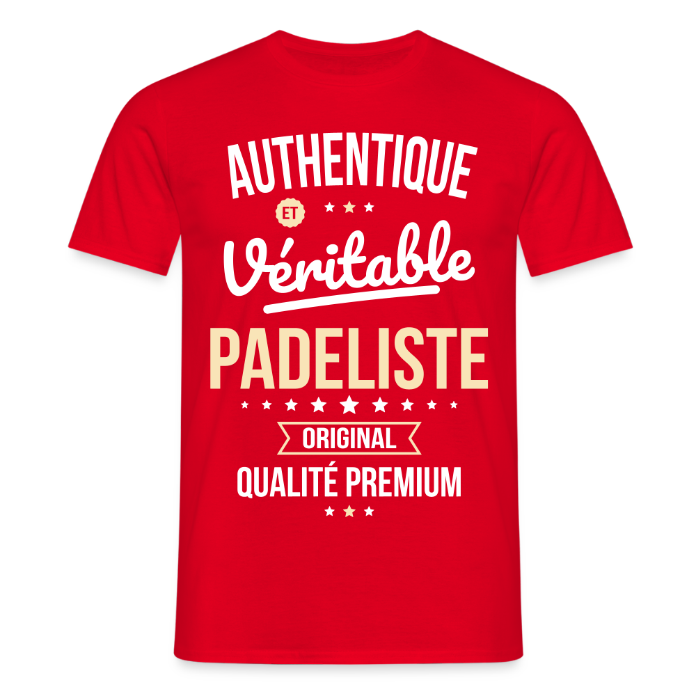 T-shirt Homme - Authentique et véritable Padeliste - rouge