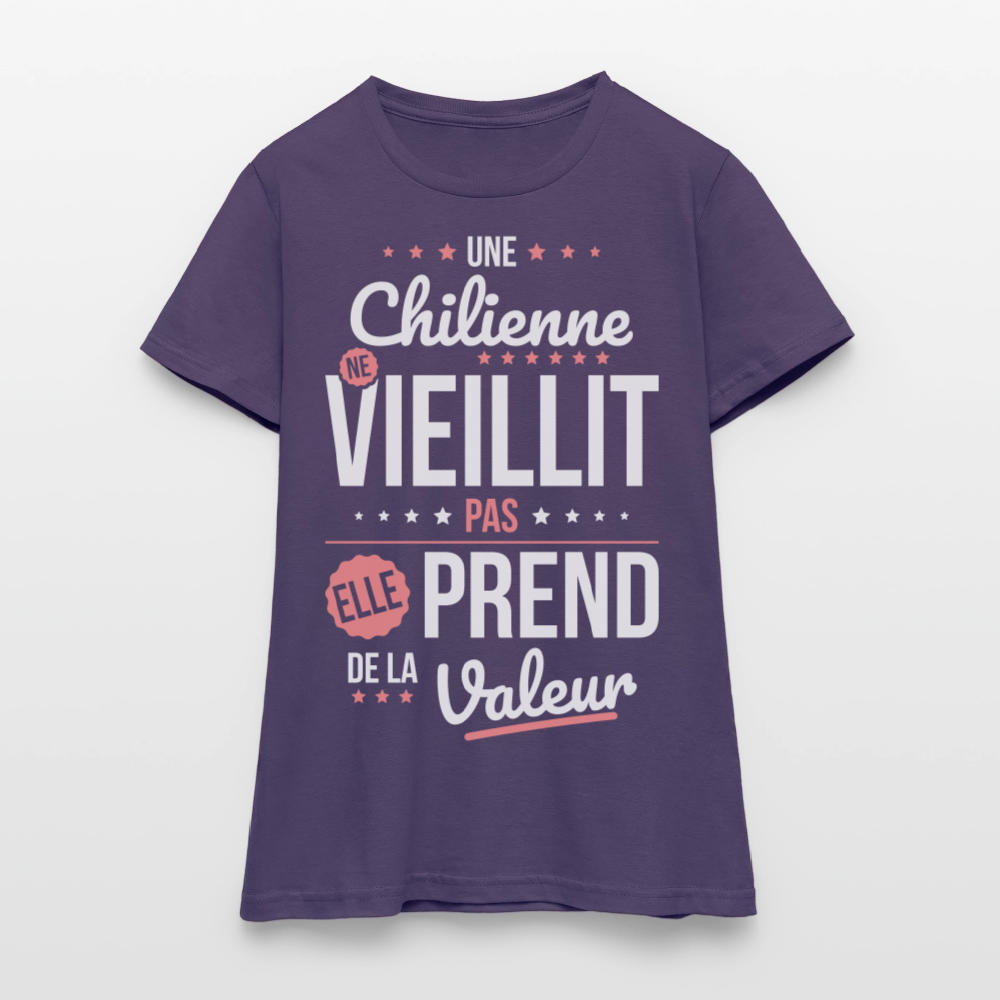 T-shirt Femme - Une Chilienne ne vieillit pas - violet foncé