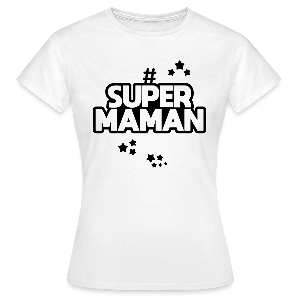 T-shirt Femme - Super Maman - blanc