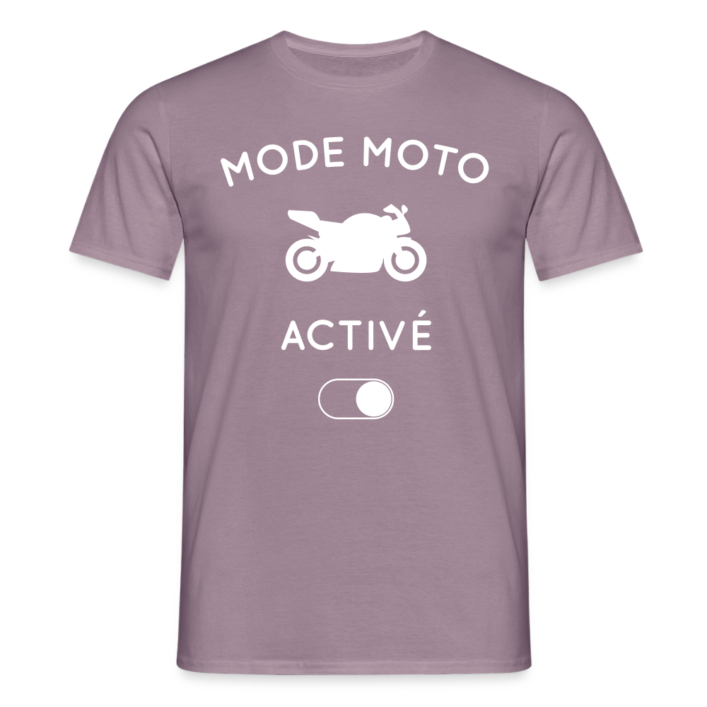 T-shirt Homme - Mode moto activé - mauve gris