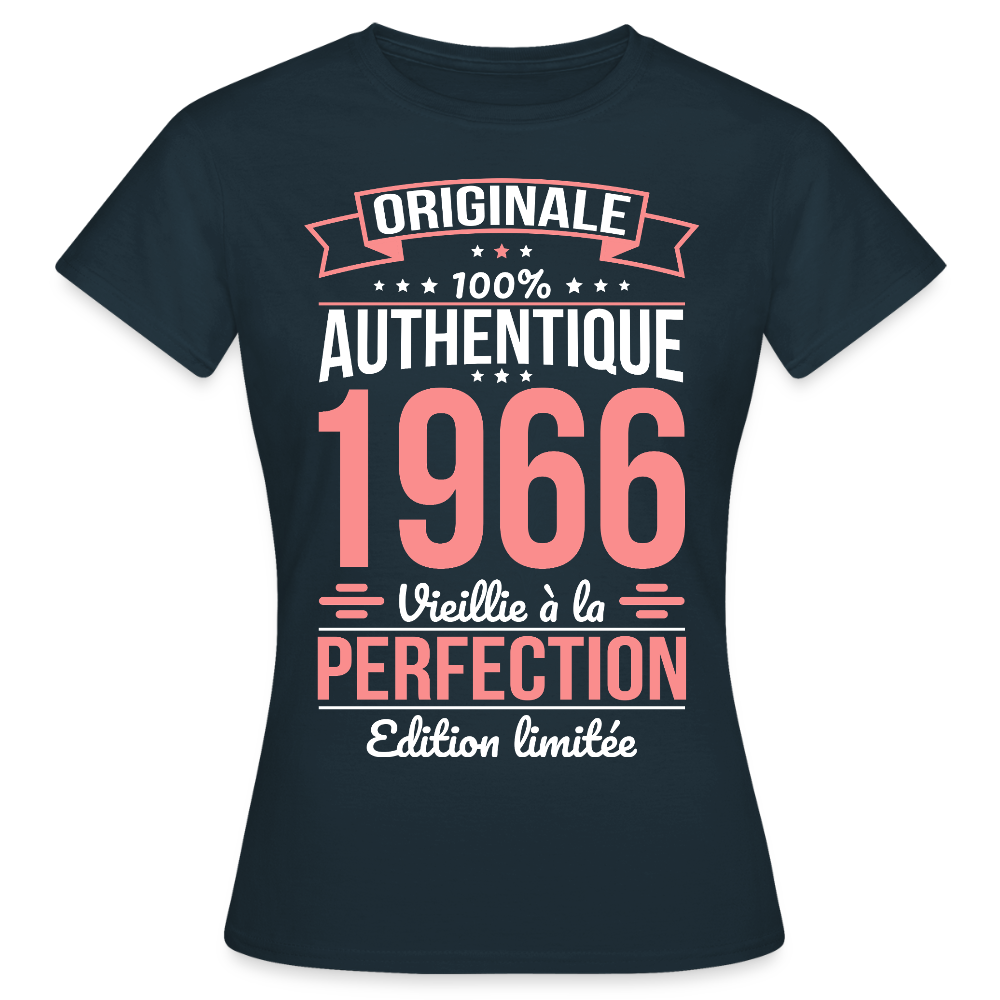 T-shirt anniversaire femme 60 ans – Originale 1966 - marine