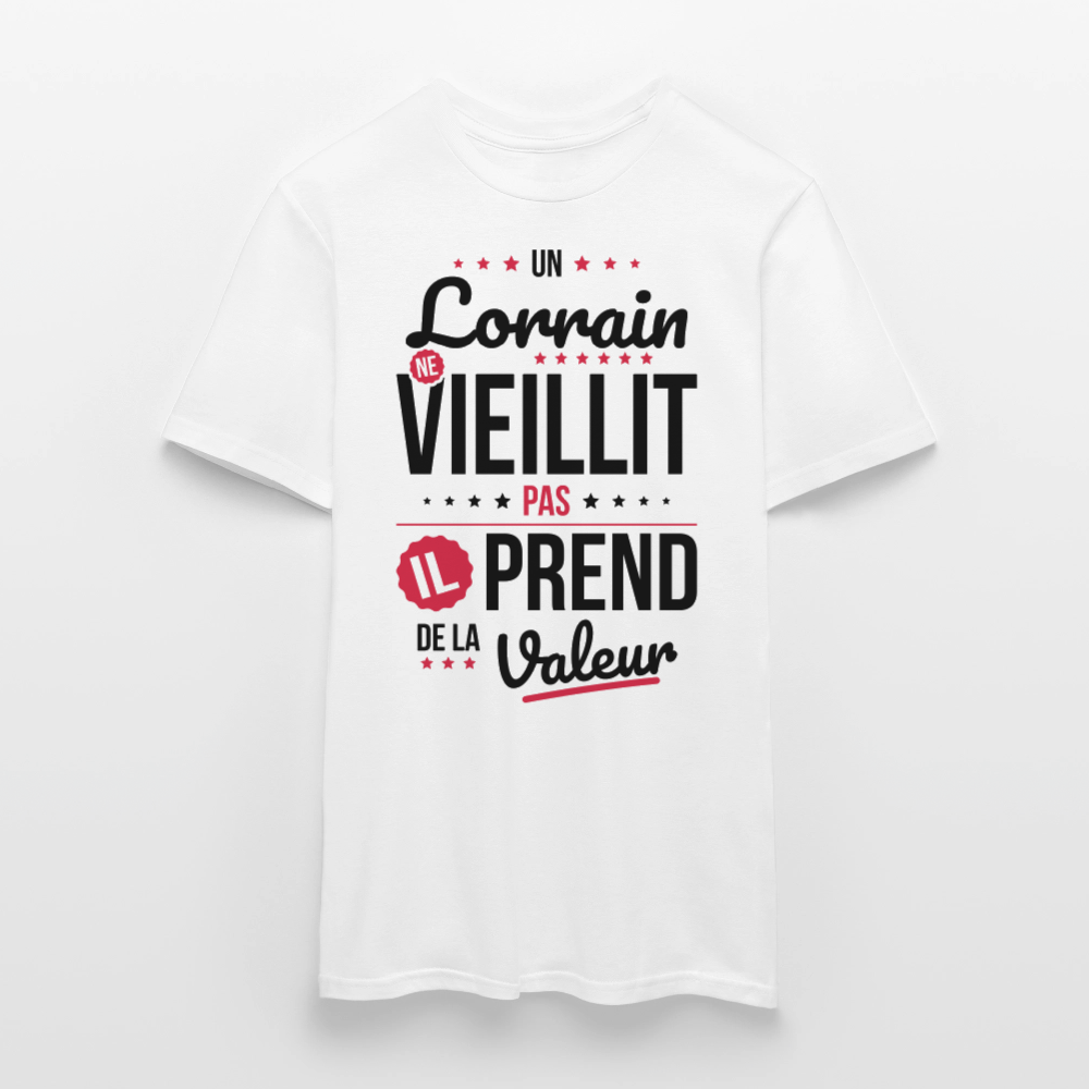 T-shirt Homme - Un Lorrain ne vieillit pas - blanc