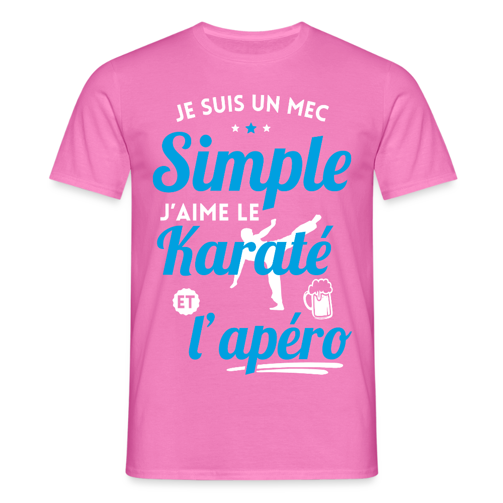 T-shirt Homme - J'aime le karaté et l'apéro - rose