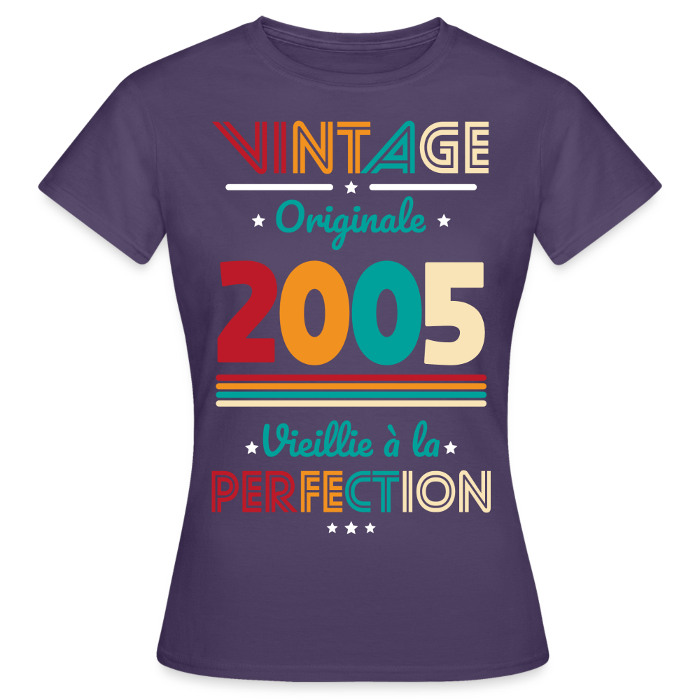 T-shirt Femme - Anniversaire 20 Ans - Vintage Originale 2005 - violet foncé