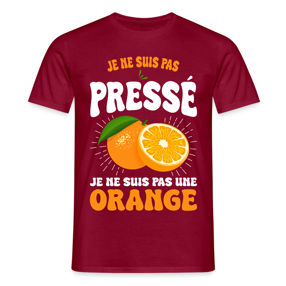 T-shirt Homme - Je ne suis pas une orange - rouge brique