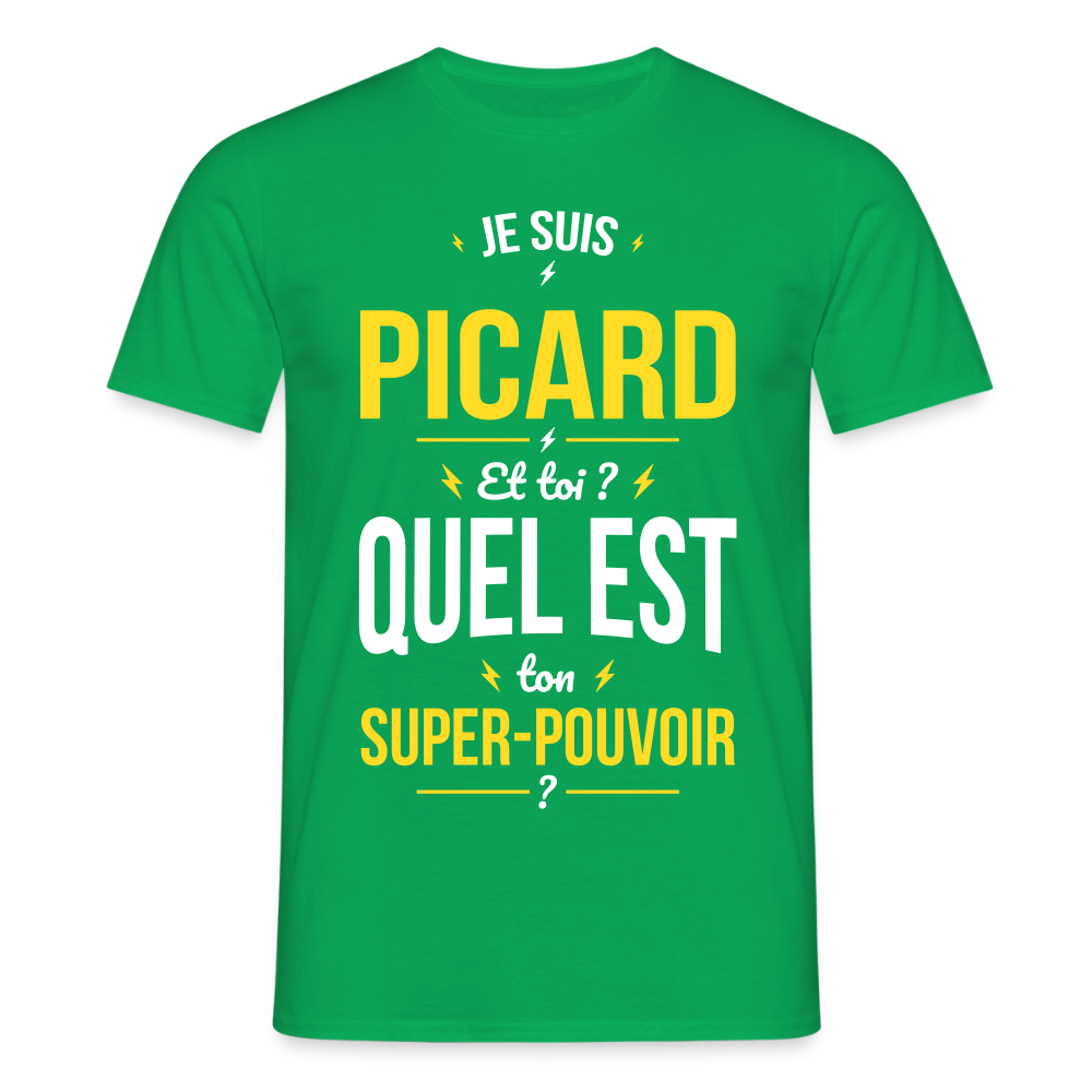 T-shirt Homme - Je suis Picard - Super-pouvoir - vert