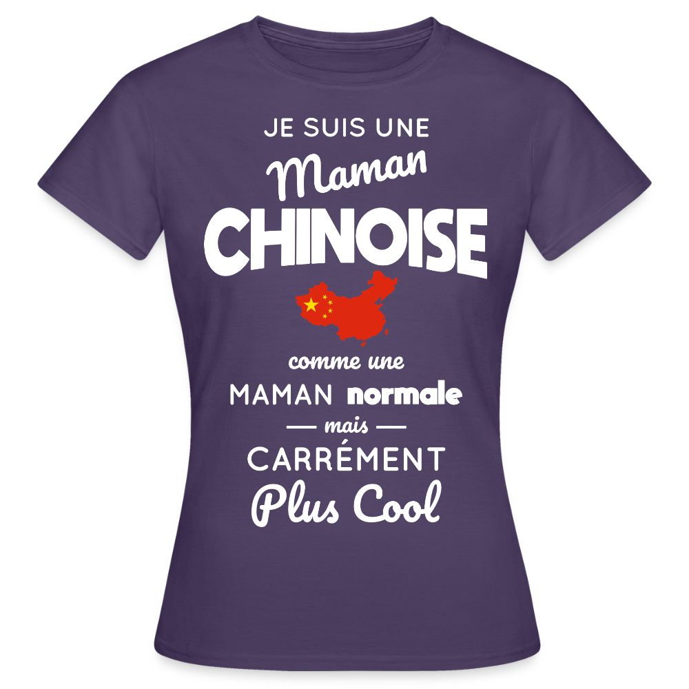 T-shirt Femme - Maman Chinoise plus cool - violet foncé