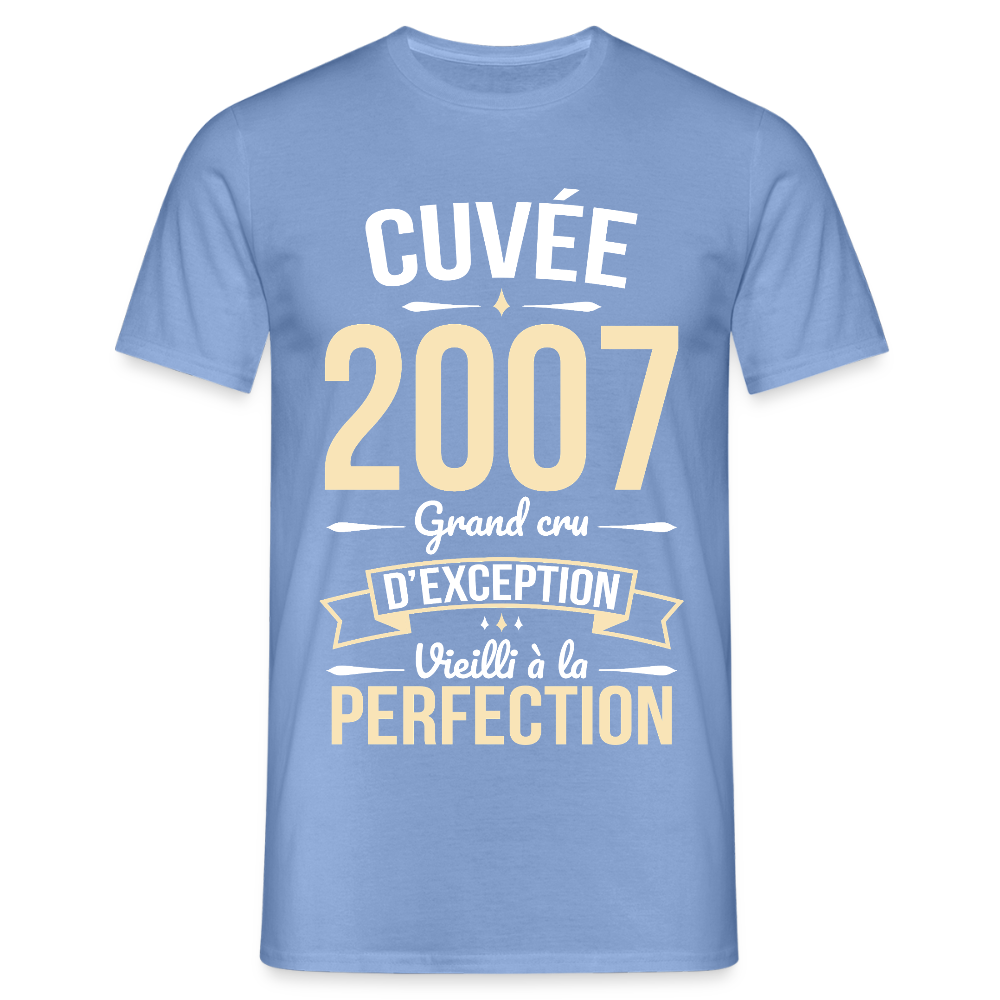 T-shirt Homme - Anniversaire 18 Ans - Cuvée 2007 - carolina blue