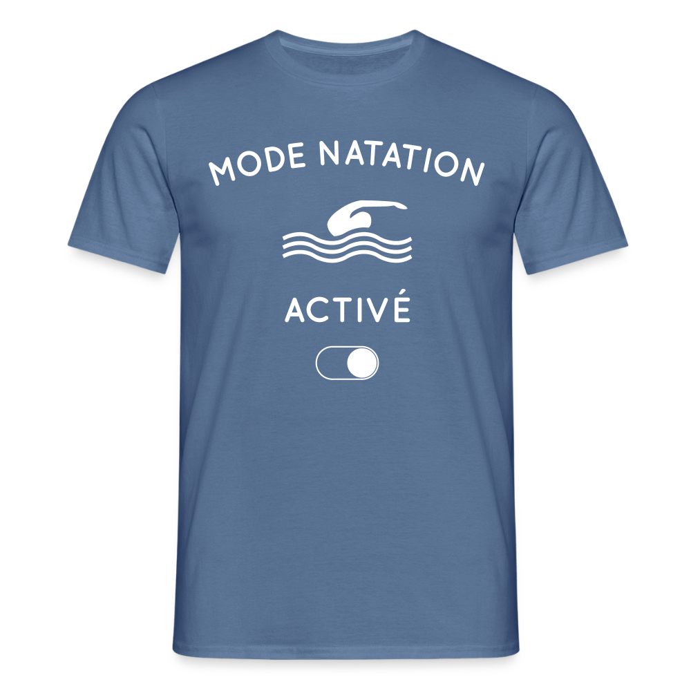T-shirt Homme - Mode natation activé - bleu pigeon