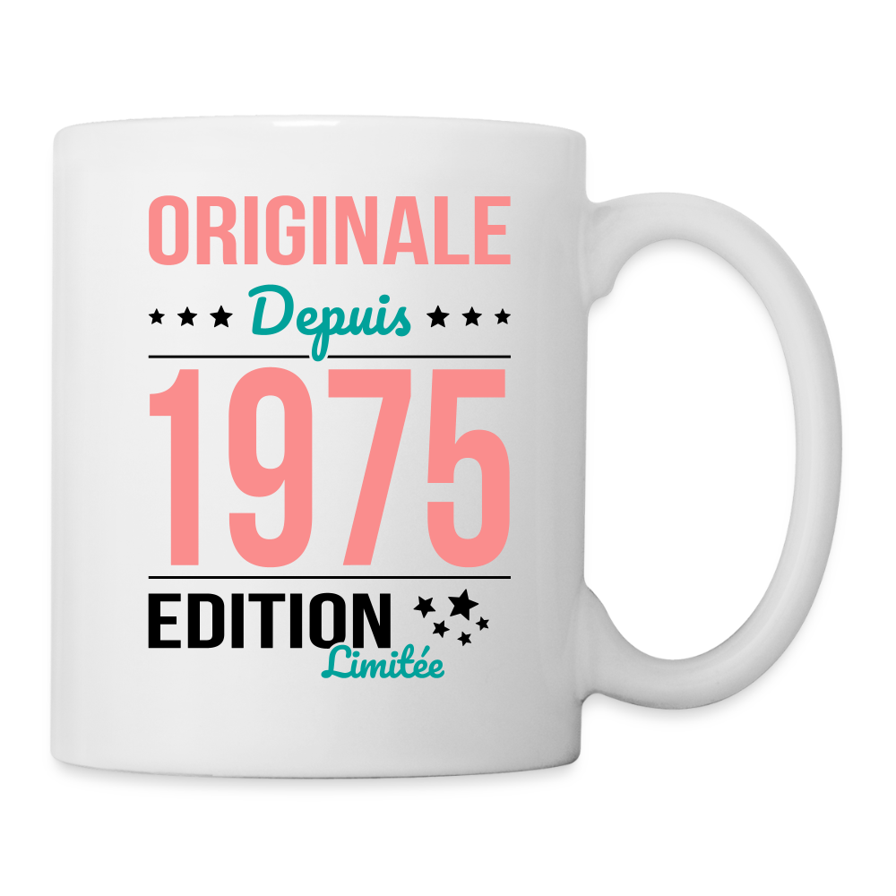 Mug blanc - Anniversaire 50 Ans - Originale depuis 1975 - blanc