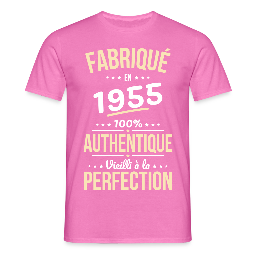 T-shirt Homme - Anniversaire 70 Ans - Fabriqué en 1955 - rose