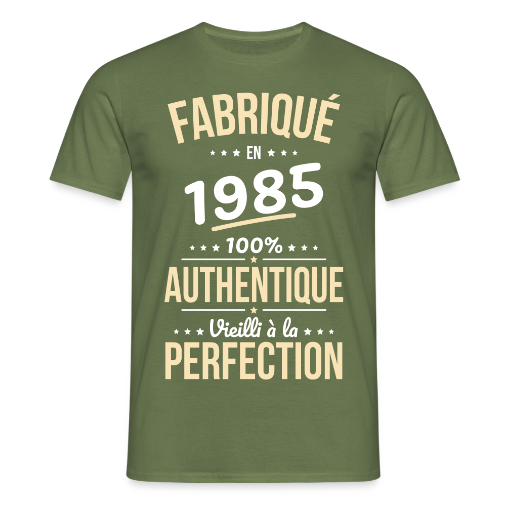 T-shirt Homme - Anniversaire 40 Ans - Fabriqué en 1985 - vert militaire