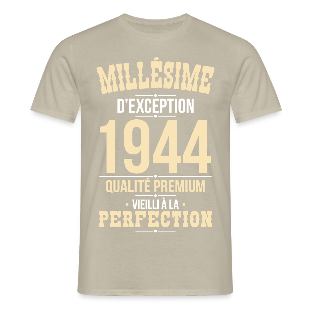 T-shirt Homme - Anniversaire 81 Ans - Millésime 1944 - beige sable