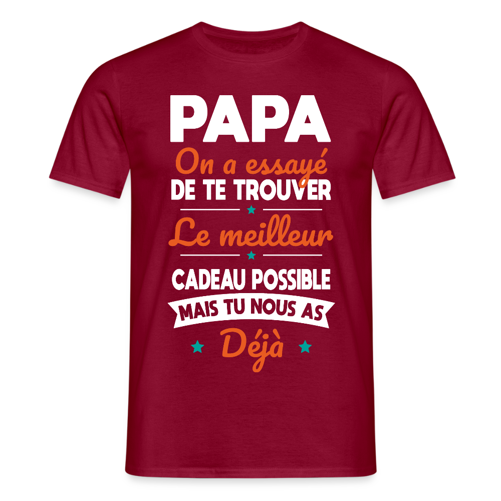 T-shirt Homme - Papa Cadeau Humour - rouge brique