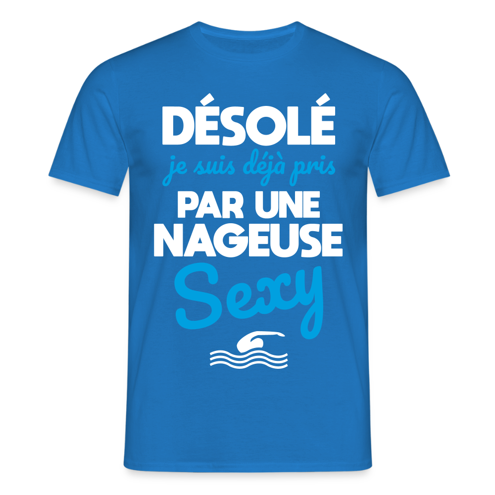 T-shirt Homme - Je suis pris par une nageuse sexy - bleu royal