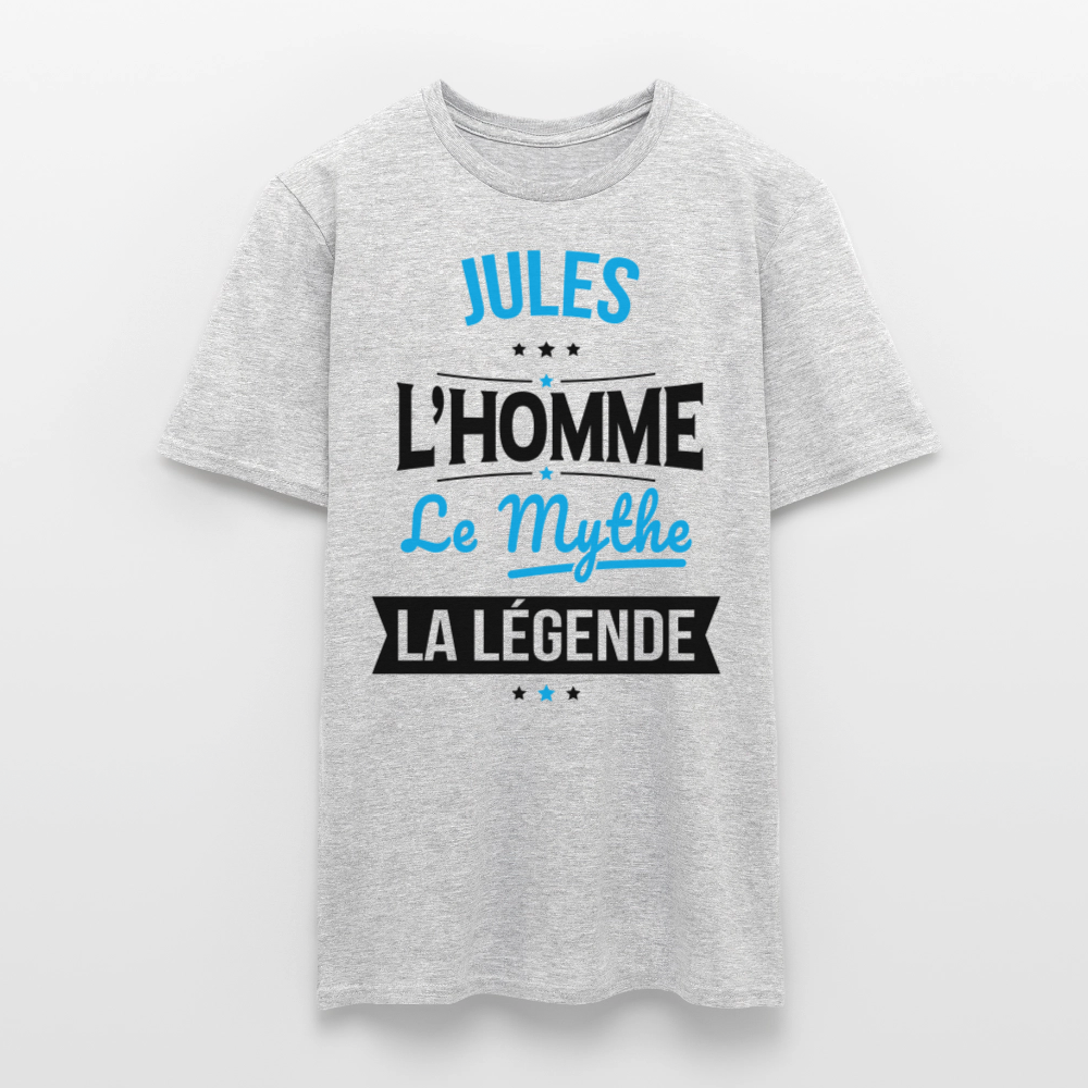 T-shirt Homme - Jules - l'Homme - le Mythe - la Légende - gris chiné