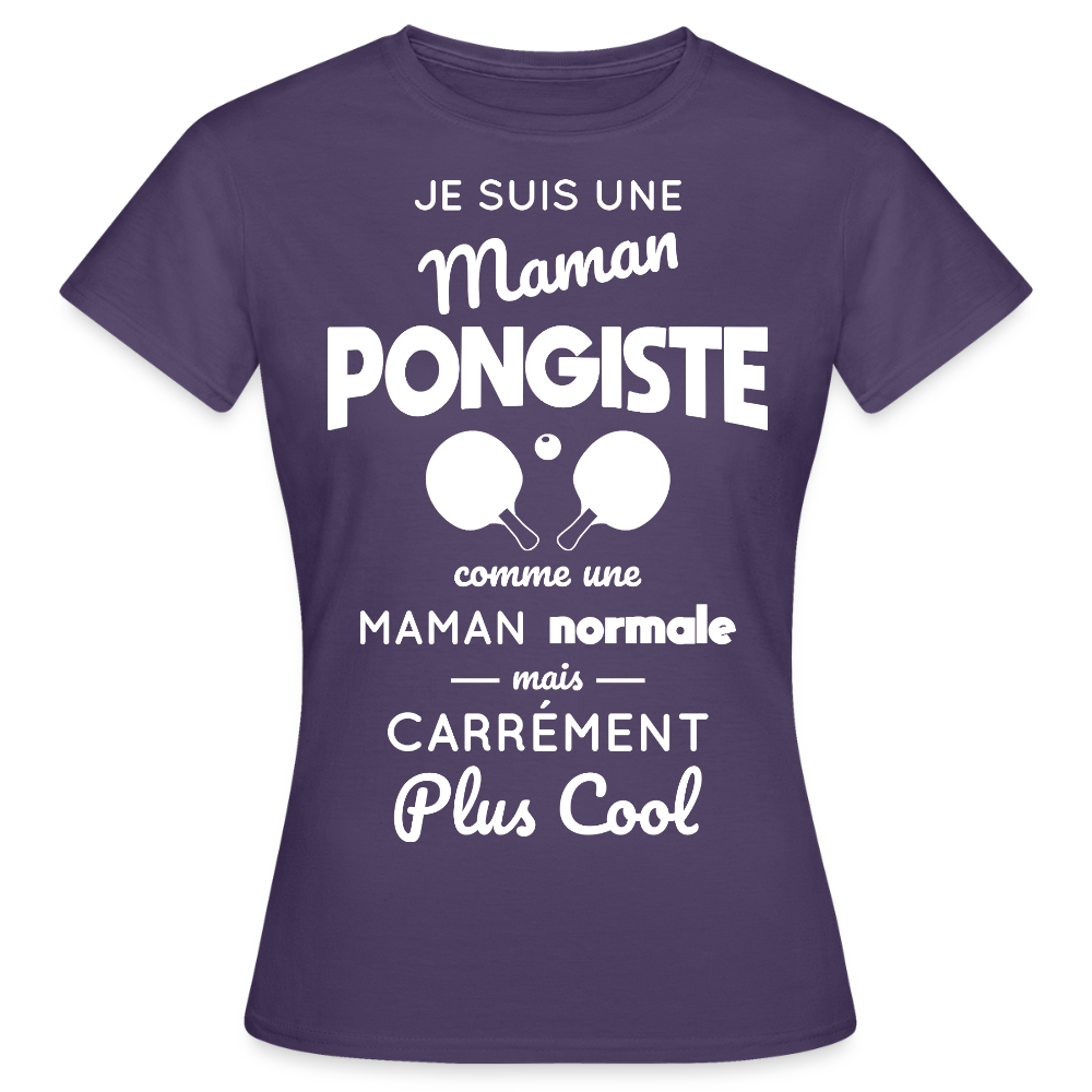 T-shirt Femme - Maman pongiste plus cool - violet foncé