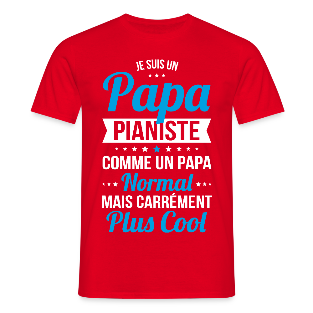 T-shirt Homme - Papa pianiste plus cool - rouge