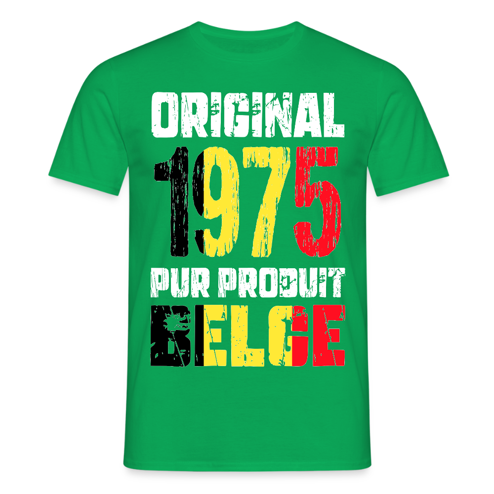T-shirt Homme - Anniversaire 50 Ans - Original 1975 - Pur produit Belge - vert