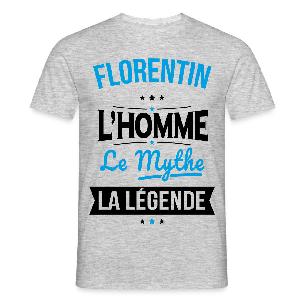 T-shirt Homme - Florentin - l'Homme - le Mythe - la Légende - gris chiné