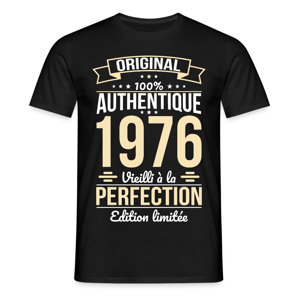 T-shirt homme anniversaire 50 ans – Édition limitée 1976 - noir