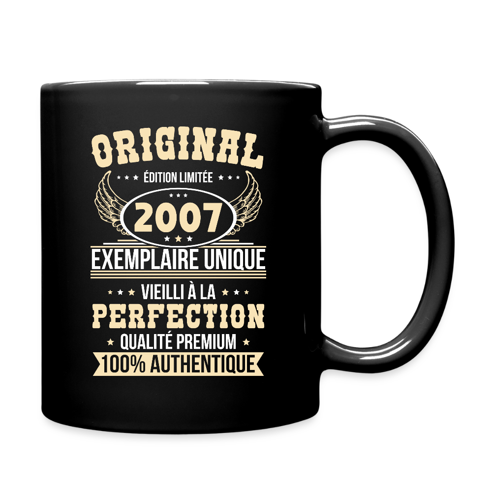 Mug uni - Anniversaire 18 Ans - Original 2007 - noir