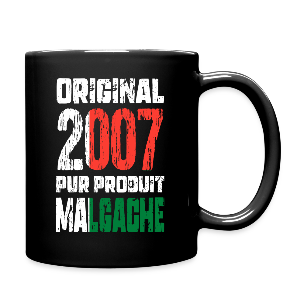 Mug uni - Anniversaire 18 Ans - Original 2007 - Pur produit Malgache - noir