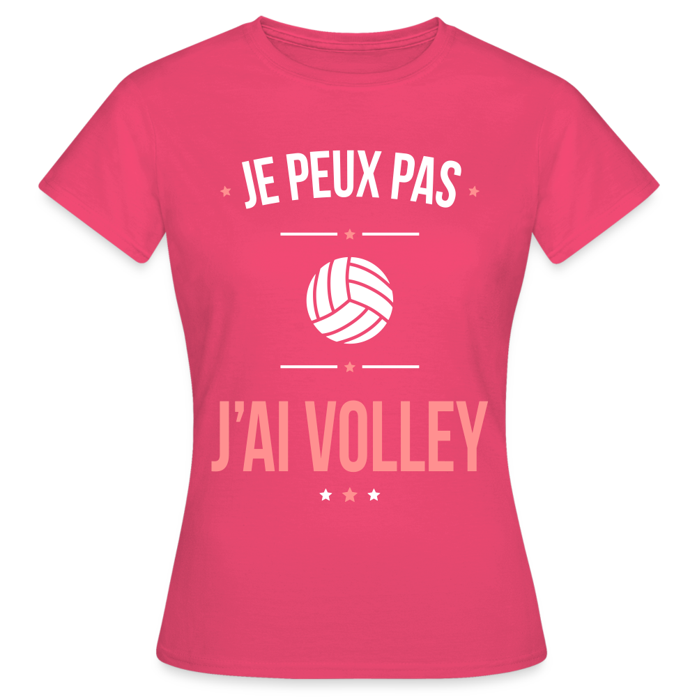 T-shirt Femme - Je peux pas j'ai Volley - rose azalée