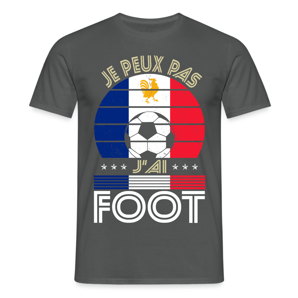 T-shirt Homme - Je peux pas j'ai Foot - France - charbon