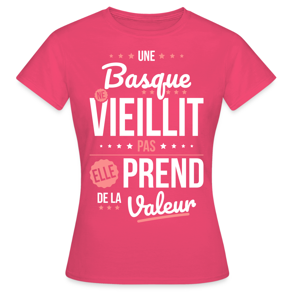 T-shirt Femme - Une Basque ne vieillit pas - rose azalée