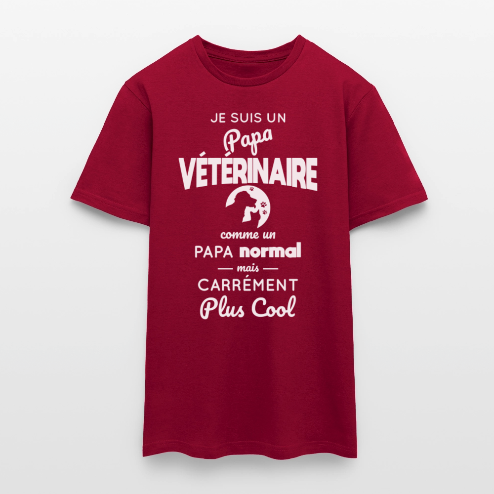 T-shirt Homme - Papa vétérinaire plus cool - rouge brique