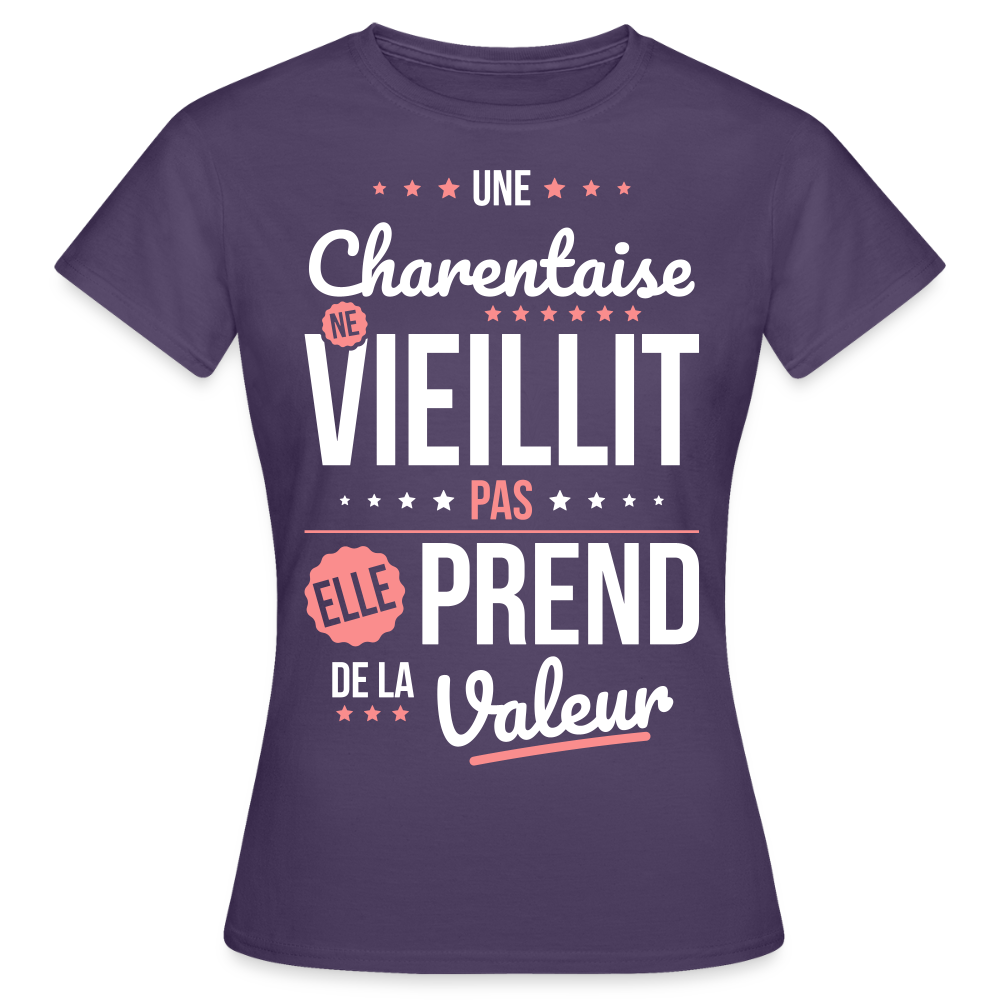 T-shirt Femme - Une Charentaise ne vieillit pas - violet foncé