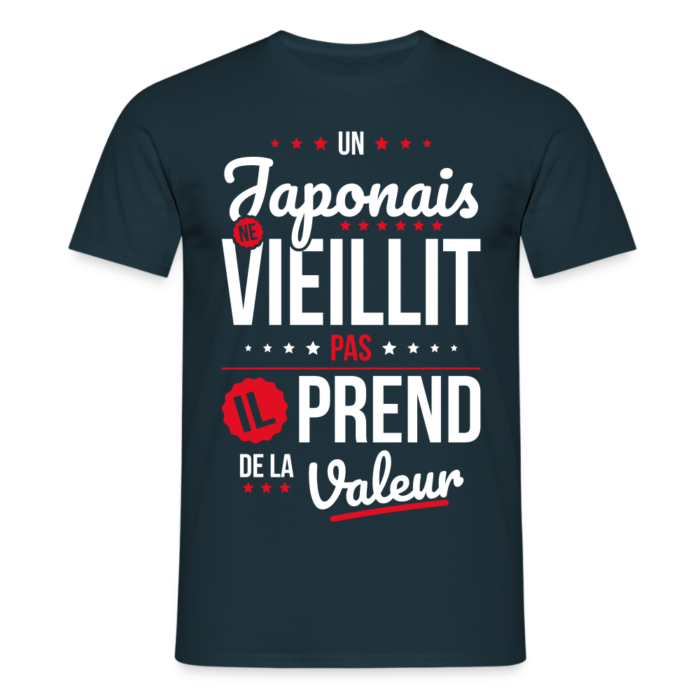 T-shirt Homme - Un Japonais ne vieillit pas - marine