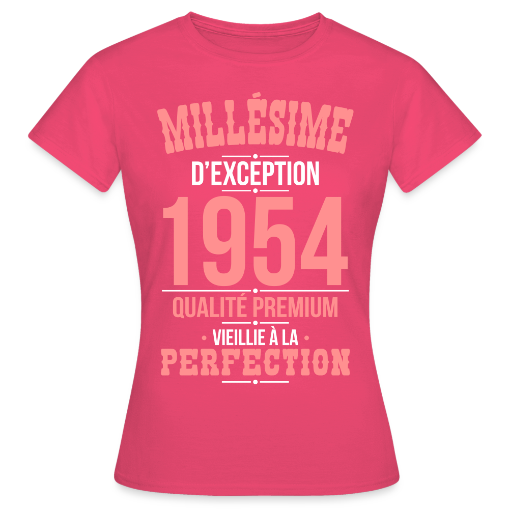 T-shirt Femme - Anniversaire 71 Ans - Millésime 1954 - rose azalée