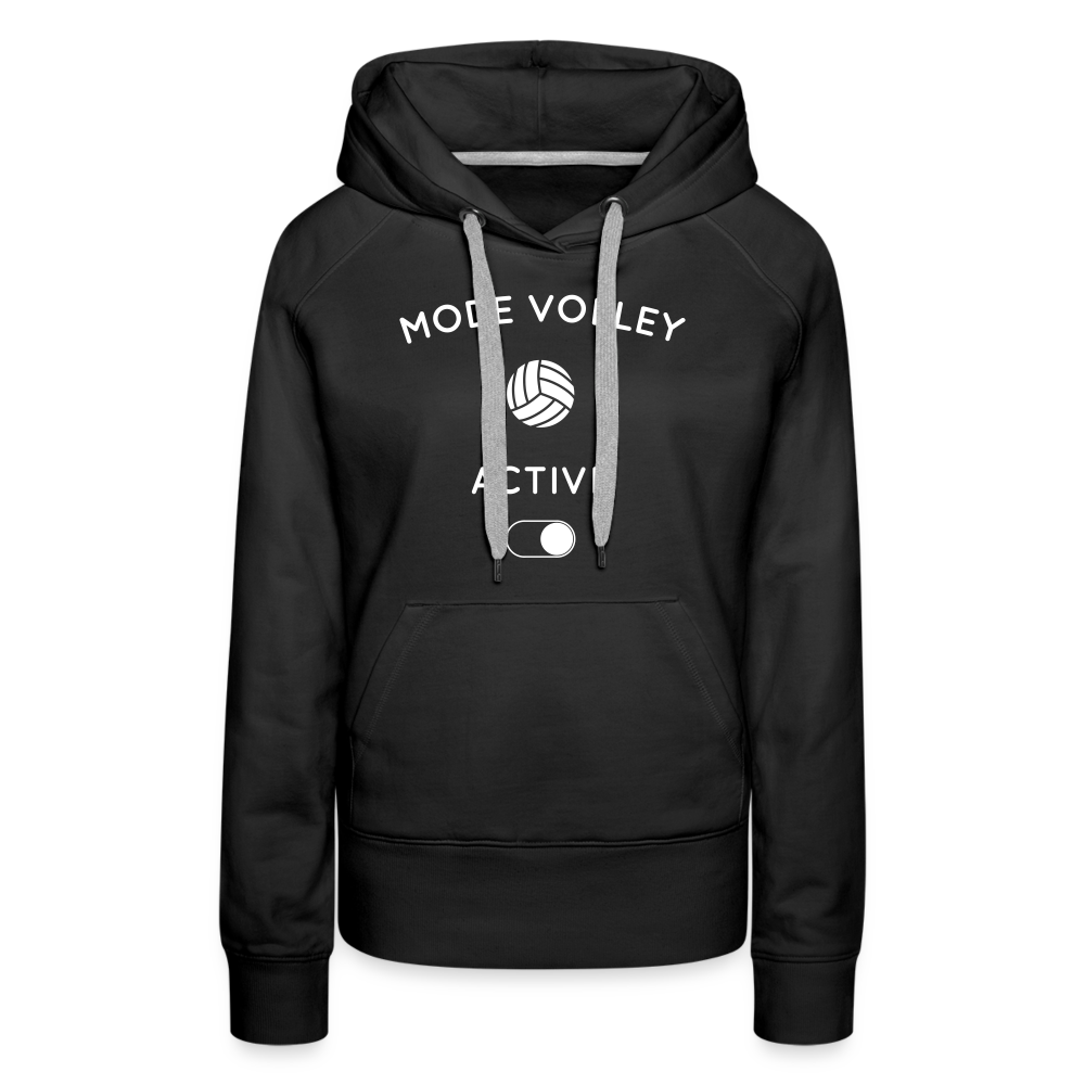 Sweat à capuche Premium Femme - Mode volley activé - noir