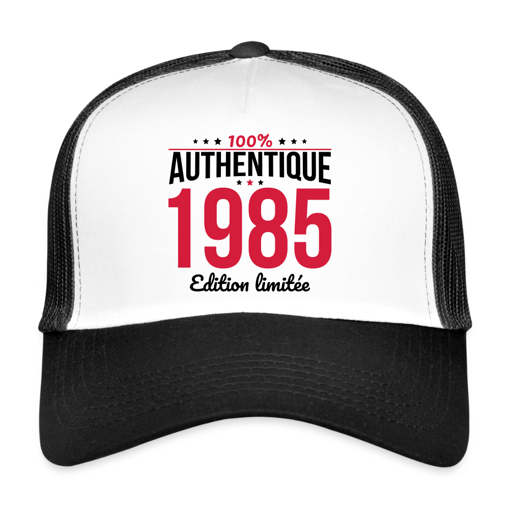 Casquette Trucker - Anniversaire 40 Ans - 100% Authentique 1985 - blanc/noir