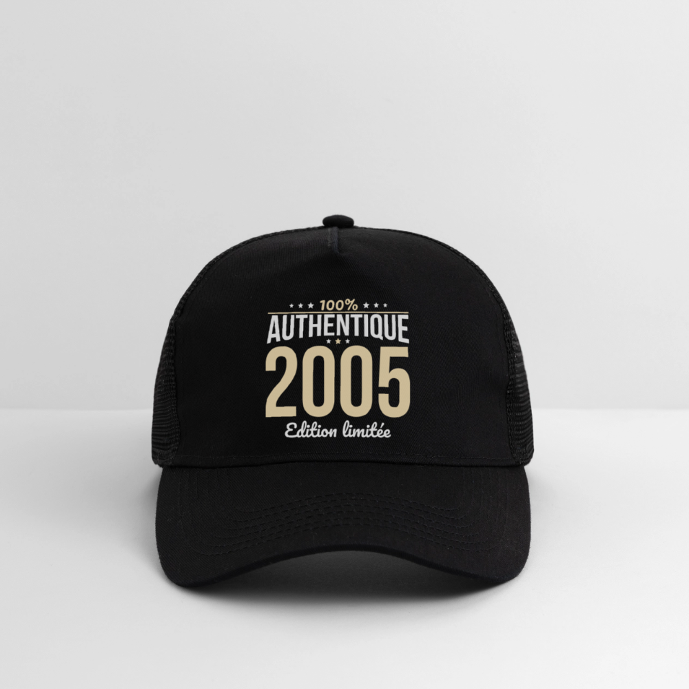 Casquette Trucker - Anniversaire 20 Ans - 100% Authentique 2005 - noir/noir