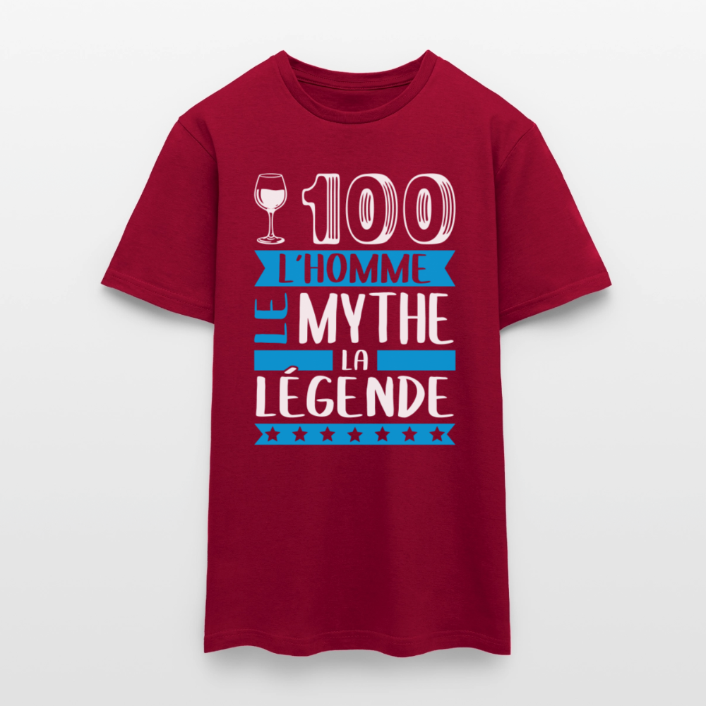 T-shirt homme Vincent rébus – L’homme, le mythe, la légende - rouge brique