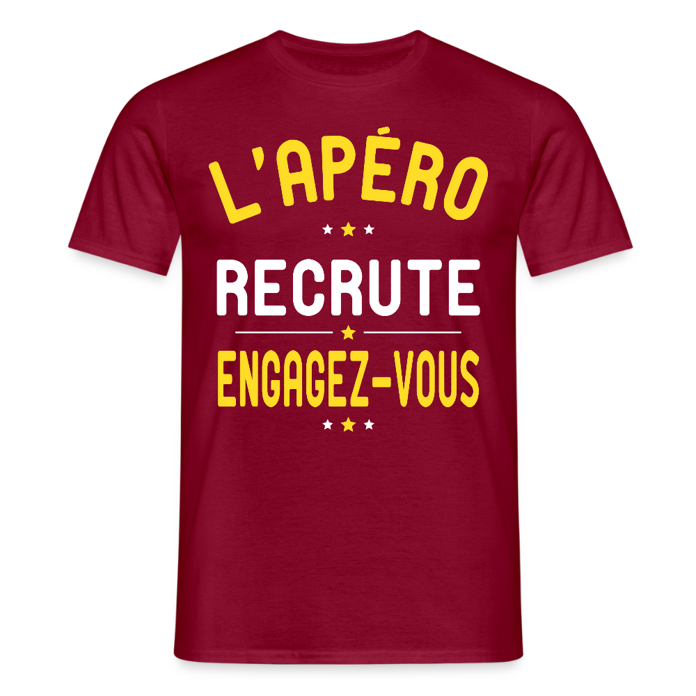 T-shirt Homme - L'apéro recrute - rouge brique