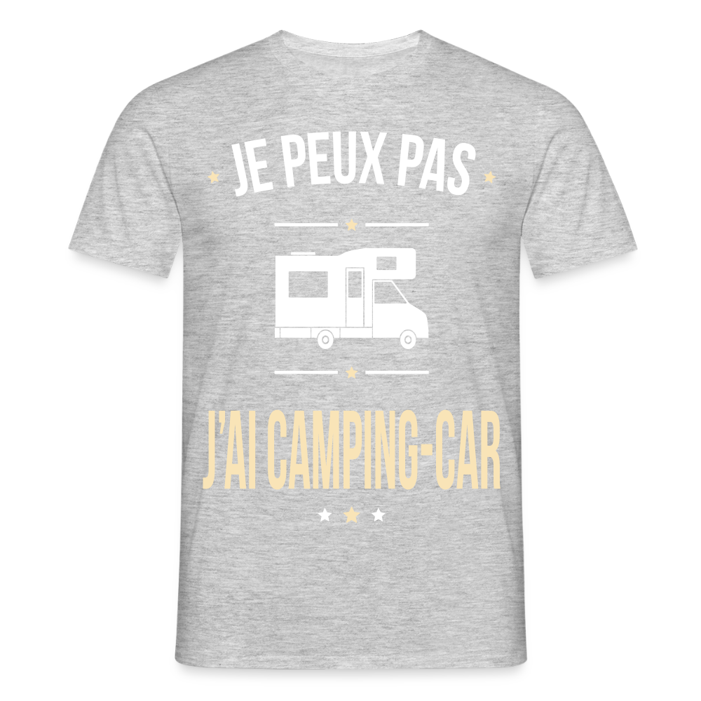 T-shirt Homme - Je peux pas j'ai Camping-car - gris chiné